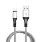 WIWU MFI WP202 1.2m 2.4A USB to 8 Pin Gear Data Sync Charging Cable (Grey) - 1