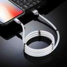 2A USB to 8 Pin Luminous Magnetic Attraction Data Cable, Length: 1m(White) - 2