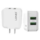 LDNIO A2201 2.4A Dual USB Charging Head Travel Direct Charge Mobile Phone Adapter Charger With 8 Pin Data Cable (US Plug) - 1