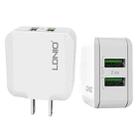LDNIO A2201 2.4A Dual USB Charging Head Travel Direct Charge Mobile Phone Adapter Charger With Type-C Data Cable (US Plug) - 1