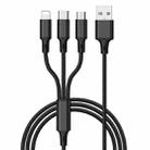 WIWU YZ-108 3 In 1 Multi-function 8 Pin + Micro USB + Type-C / USB-C Charging Cable, Length: 1.2m - 1