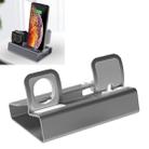 T030B 3 in 1 Multifunctional Aluminum Alloy Charging Stand Base for iPhones & Apple Watch & AirPods(Silver) - 1