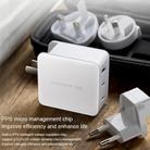 MOMAX UM21UKW 65W 2 x USB-C / Type-C + USB Ports GaN PD Quick Charging Travel Charger Set, with UK / AU / EU Plug(White) - 3