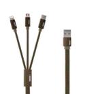 REMAX RC-094TH 1m 2.4A 3 in 1 USB to 8 Pin & USB-C / Type-C & Micro USB Fast Charging Data Cable(Army Green) - 1