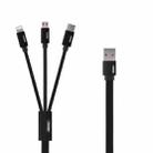 REMAX RC-094TH 1m 2.4A 3 in 1 USB to 8 Pin & USB-C / Type-C & Micro USB  Fast Charging Data Cable(Black) - 1