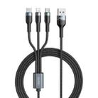 REMAX RC-070TH 1.2m 2A 3 in 1 USB to 8 Pin & USB-C / Type-C & Micro USB Charging Cable(Black) - 1