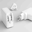 65W USB Ports x 1 + Type-C Port x 2 GaN Portable Mini Fast Charger Travel Charger with UK & US & EU Plug Set (White) - 4