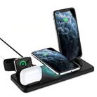 Q720 6 in 1 15W 8 Pin + USB-C / Type-C + USB + 8 Pin Earphone Charging Interface + QI Wireless Charging Multifunctional Wireless Charger with Mobile Phone / Watch Stand Function(Black) - 2