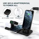 Q720 6 in 1 15W 8 Pin + USB-C / Type-C + USB + 8 Pin Earphone Charging Interface + QI Wireless Charging Multifunctional Wireless Charger with Mobile Phone / Watch Stand Function(Black) - 3