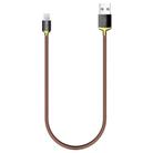 awei CL-25 0.3m 2.4A USB to 8 Pin Metal Fast Charging Cable for iPhone, iPad(Gold) - 2