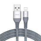 REMAX RC-152I 1m 2.4A USB to 8 Pin Colorful Breathing Data Cable(Silver) - 1