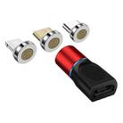 4 in 1 3A 8 Pin & USB-C / Type-C & Micro USB Zinc Alloy Magnetic Charging Head + Micro USB Magnetic Charging Adapter Set(Red) - 1