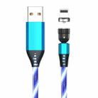 2.4A USB to 8 Pin 540 Degree Bendable Streamer Magnetic Data Cable, Cable Length: 1m(Blue) - 1