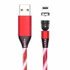 2.4A USB to 8 Pin 540 Degree Bendable Streamer Magnetic Data Cable, Cable Length: 1m(Red) - 1