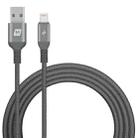 MOMAX DL13D 2.4A USB to 8 Pin MFi Certified Elite Link Nylon Braided Data Cable, Cable Length: 2m(Dark Gray) - 1