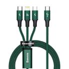 Baseus Rapid Series 20W 3 In 1 USB-C / Type-C to 8Pin + Micro USB + USB-C / Type-C Fast Charging Data Cable, Length: 1.5m(Green) - 1