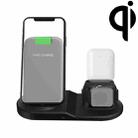 OJD-45 3 in 1 QI 10W Mobile Phone + Watch + 8 Pin Earphone Charging Port Multi-function Wireless Charger for Mobile Phones & Watches & AirPods 2(Black) - 1