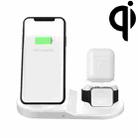 OJD-45 3 in 1 QI 10W Mobile Phone + Watch + 8 Pin Earphone Charging Port Multi-function Wireless Charger for Mobile Phones & Watches & AirPods 2(White) - 1