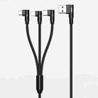 REMAX RC-167th 3 in 1 2.1A USB to 8 Pin + USB-C / Type-C + Micro USB Range Series Elbow Charging Cable, Cable Length: 1m (Black) - 1