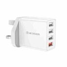 WK WP-U125 Youpin Series 18W QC3.0 4 USB Ports Fast Travel Charger, UK Plug - 1