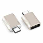 2 PCS SBT-148 USB-C / Type-C Male to USB 3.0 Female Zinc Alloy Adapter(Champagne Gold) - 1