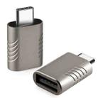 2 PCS SBT-148 USB-C / Type-C Male to USB 3.0 Female Zinc Alloy Adapter(Cosmic Grey) - 2