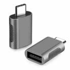 2 PCS SBT-158 USB-C / Type-C Male to USB 3.0 Female Zinc Alloy Adapter(Black) - 1