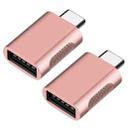 2 PCS SBT-158 USB-C / Type-C Male to USB 3.0 Female Zinc Alloy Adapter(Rose Gold) - 1