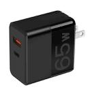 APQ-008 65W USB-C / Type-C + USB Dual Port Gallium Nitride Travel Charger, US Plug (Black) - 1