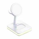 991 3 in 1 15W Electromagnetic Induction Wireless Fast Charging with 360 Degree Rotating Holder(White) - 1