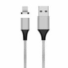 M11 3A USB to 8 Pin Nylon Braided Magnetic Data Cable, Cable Length: 2m (Silver) - 1