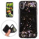 For   iPhone X / XS   Dream Sky Style Black Epoxy Dripping  + Colorful Glitter Powder Soft Protective Case - 1