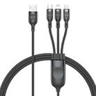 ADC-66 5A 66W 3 in 1 USB to 8 Pin + Micro USB + USB-C / Type-C Fast Charging Braided Data Cable, Cable Length: 1.2m - 1