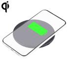 10W QI Plaid Pattern Round Plastic Wireless Charger (Black) - 1