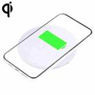 10W QI Plaid Pattern Round Plastic Wireless Charger (White) - 1