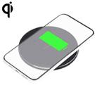 10W QI Plaid Pattern Round Metal Wireless Charger (Black) - 1