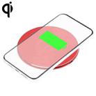 10W QI Plaid Pattern Round Metal Wireless Charger (Red) - 1