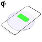 10W QI Plaid Pattern Round Metal Wireless Charger (White) - 1