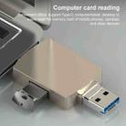 3 in 1 USB-C / Type-C to USB + 8 Pin OTG Adapter TF / SD Card Card Reader (Gold) - 6
