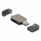 3 in 1 USB-C / Type-C to USB + 8 Pin OTG Adapter TF / SD Card Card Reader (Tarnish) - 1