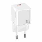 USAMS US-CC148 T45 30W Super Silicon Single Port Mini PD Fast Charging Travel Charger Power Adapter, EU Plug (White) - 1