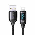 USAMS US-SJ543 U78 8 Pin Aluminum Alloy Digital Display Charging Data Cable, Length: 1.2m (Black) - 1