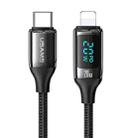 USAMS US-SJ545 U78 Type-C / USB-C to 8 Pin PD Aluminum Alloy Digital Display Fast Charging Data Cable, Length: 1.2m(Black) - 1