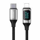 USAMS US-SJ545 U78 Type-C / USB-C to 8 Pin PD Aluminum Alloy Digital Display Fast Charging Data Cable, Length: 1.2m(White) - 1