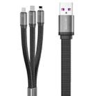 WK WDC-157th  3 In 1 8 Pin + Type-C / USB-C + Micro USB Fast Charging Cable, Length: 1.5m(Black) - 1