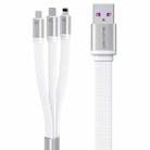 WK WDC-157th  3 In 1 8 Pin + Type-C / USB-C + Micro USB Fast Charging Cable, Length: 1.5m(White) - 1