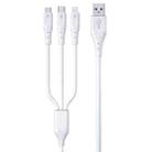 WK WDC-159 3 In 1 6A 8 Pin + Type-C / USB-C + Micro USB Silicone Fast Charging Cable, Length: 1.5m - 1