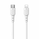 REMAX RC-068i PD 20W Type-C / USB-C to 8 Pin High Elastic TPE Fast Charging Data Cable, Length: 1m(White) - 1