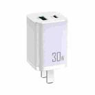 CAFELE 30W PD + USB Super Si Mini Quick Charger, US Plug (White) - 1