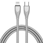 ADC-009 USB-C / Type-C to 8 Pin Zinc Alloy Hose Fast Charging Data Cable, Cable Length: 1m (Silver) - 1